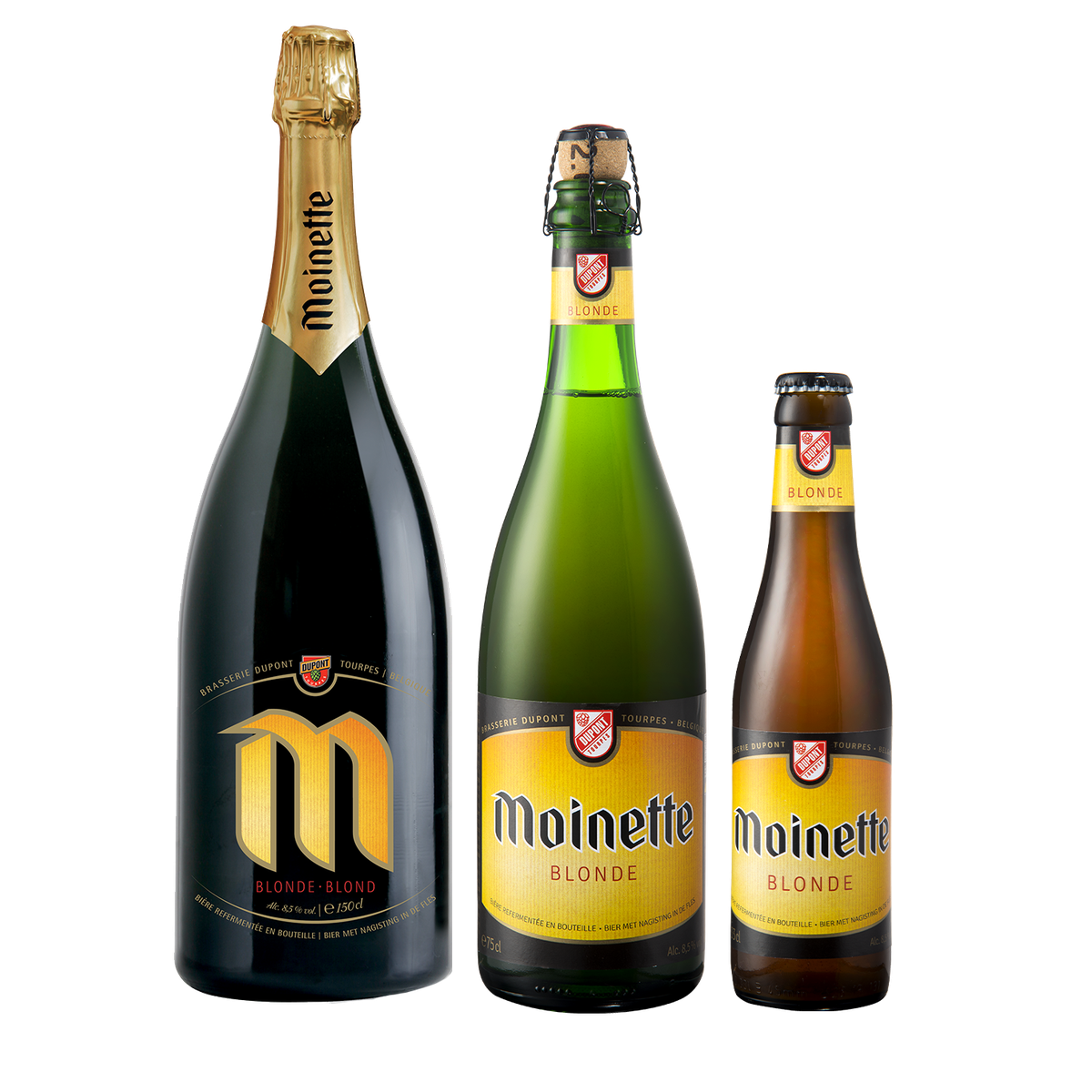 5410702000140 Moinette Blonde 150cl - Packshot officiel bouteille haute définition Brasserie Dupont